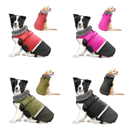 Reversible Winter Fleece Collar Dog Coat