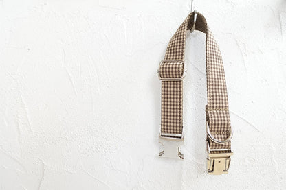 THE COFFEE Plaid Dog Collar