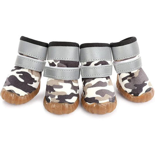 Reflective Straps Rugged Dog Shoes