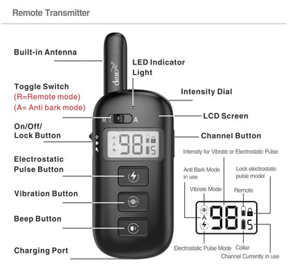 600m Remote Dog Training Bark Collar