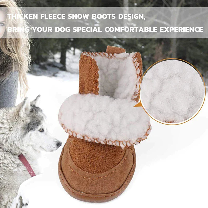 Winter Warm Fleece Dog Shoes