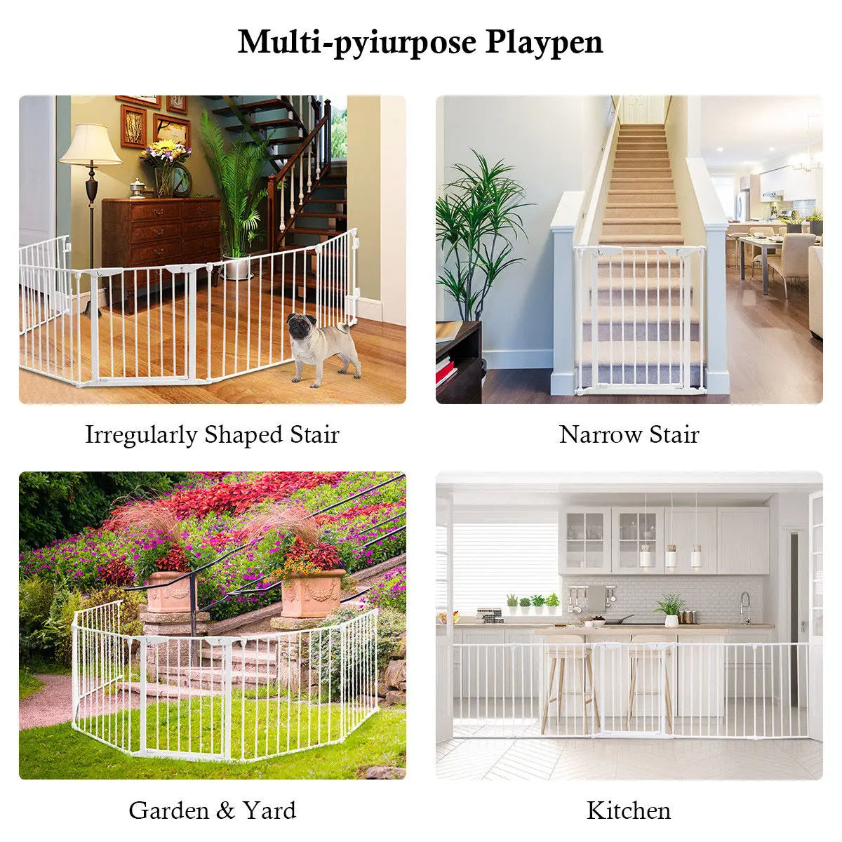 8 Panel Metal Pet Safety Gate