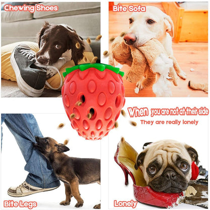 Natural Rubber Strawberry Dog Chew Toy