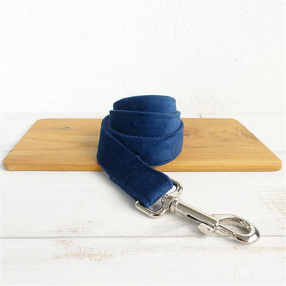 DARK BLUE Velvet Pet Collar