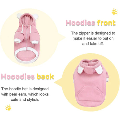 Bunny Ear Small Dog Hooded Sweatshirt