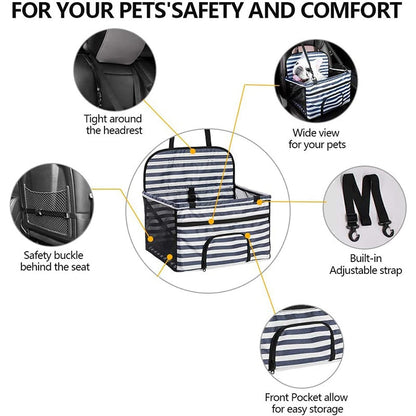 Fashion Striped Dog Car Seat Carrier