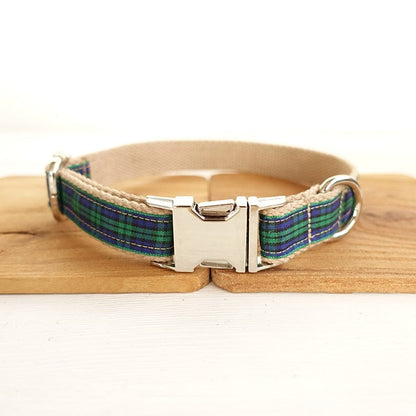 FOREST PLAID Engraved Dog Collar