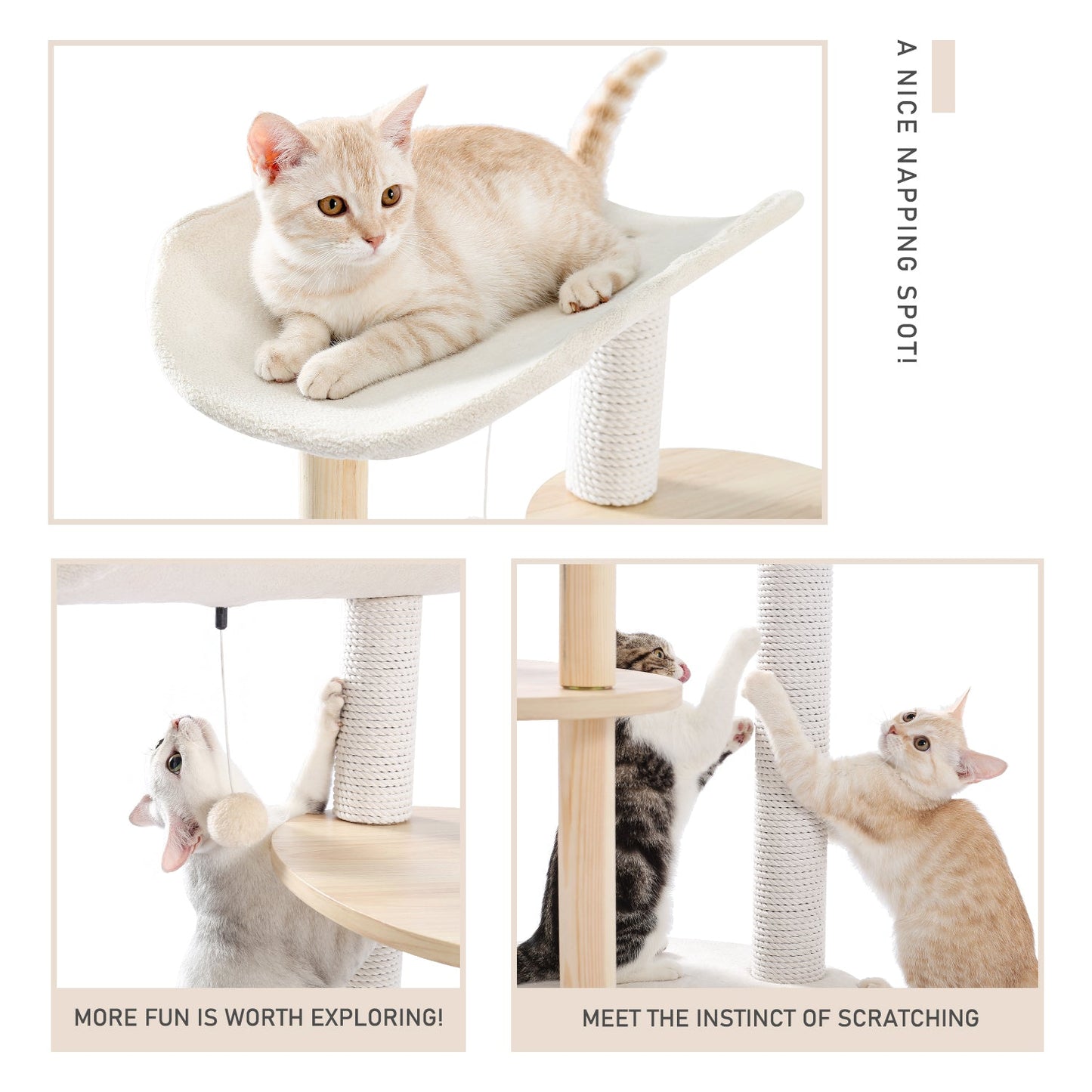 Multi Floor Cat Sisal Scratching Tower