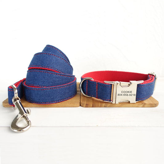 RED JEAN Fiber Dog Collar