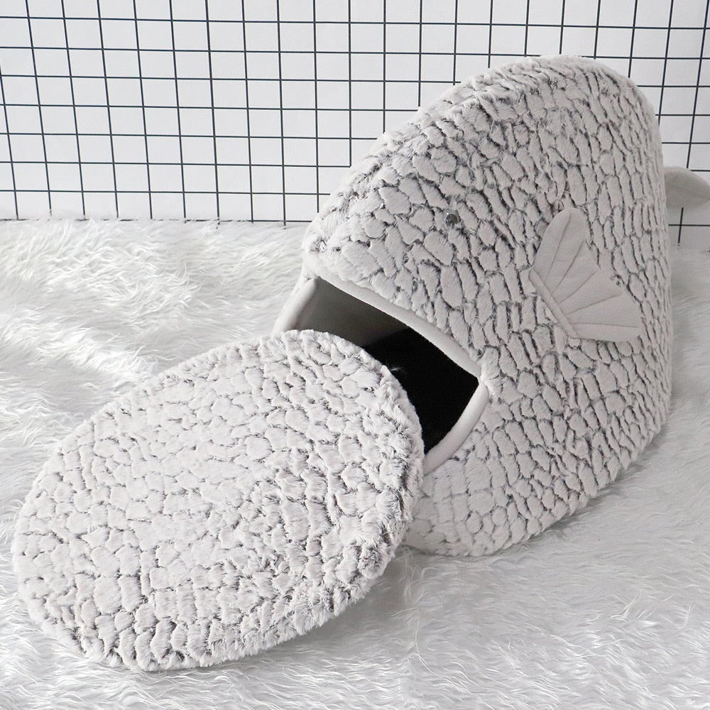 Fish Shape Cat Warm Soft Bed