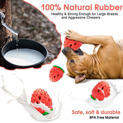 Natural Rubber Strawberry Dog Chew Toy