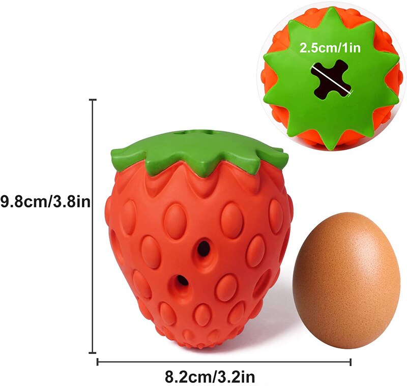Natural Rubber Strawberry Dog Chew Toy