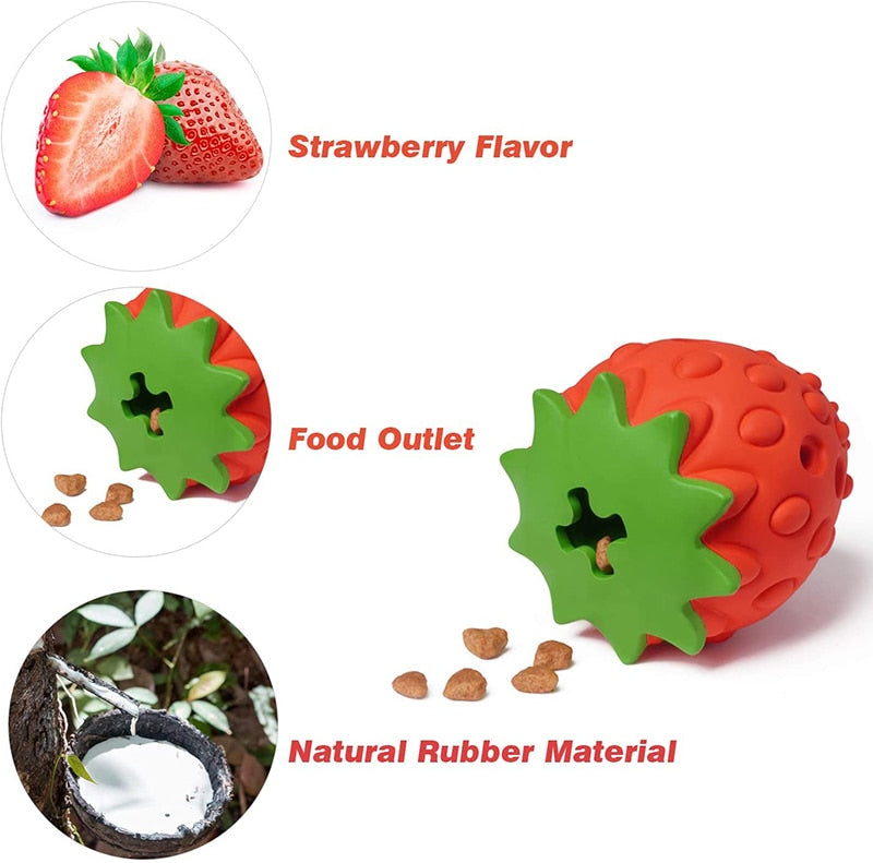 Natural Rubber Strawberry Dog Chew Toy