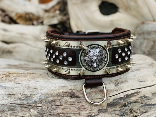 Brown Fox Leather Dog Collar