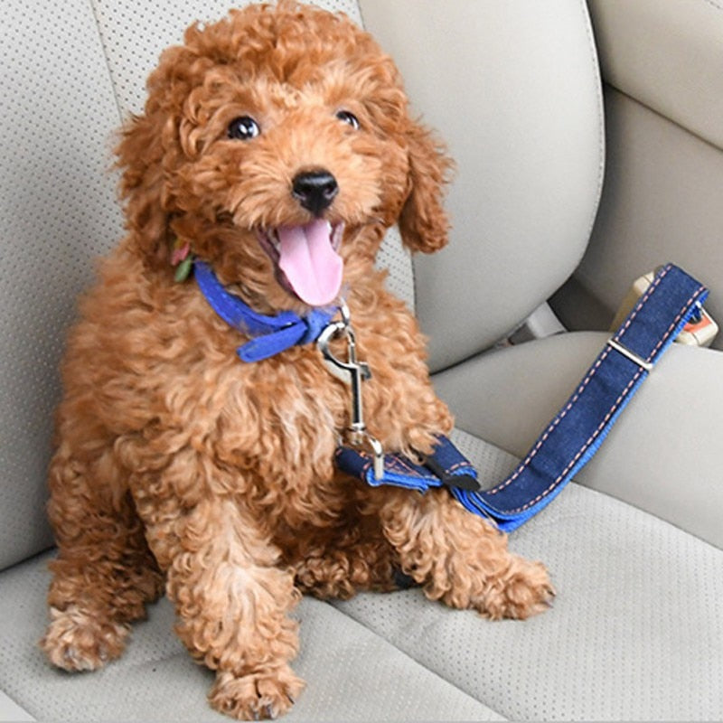 Denim Pet Dog Car Seat Belt