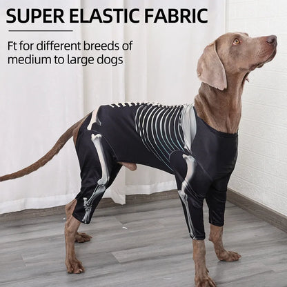 Halloween Dog Funny Skeleton Costume