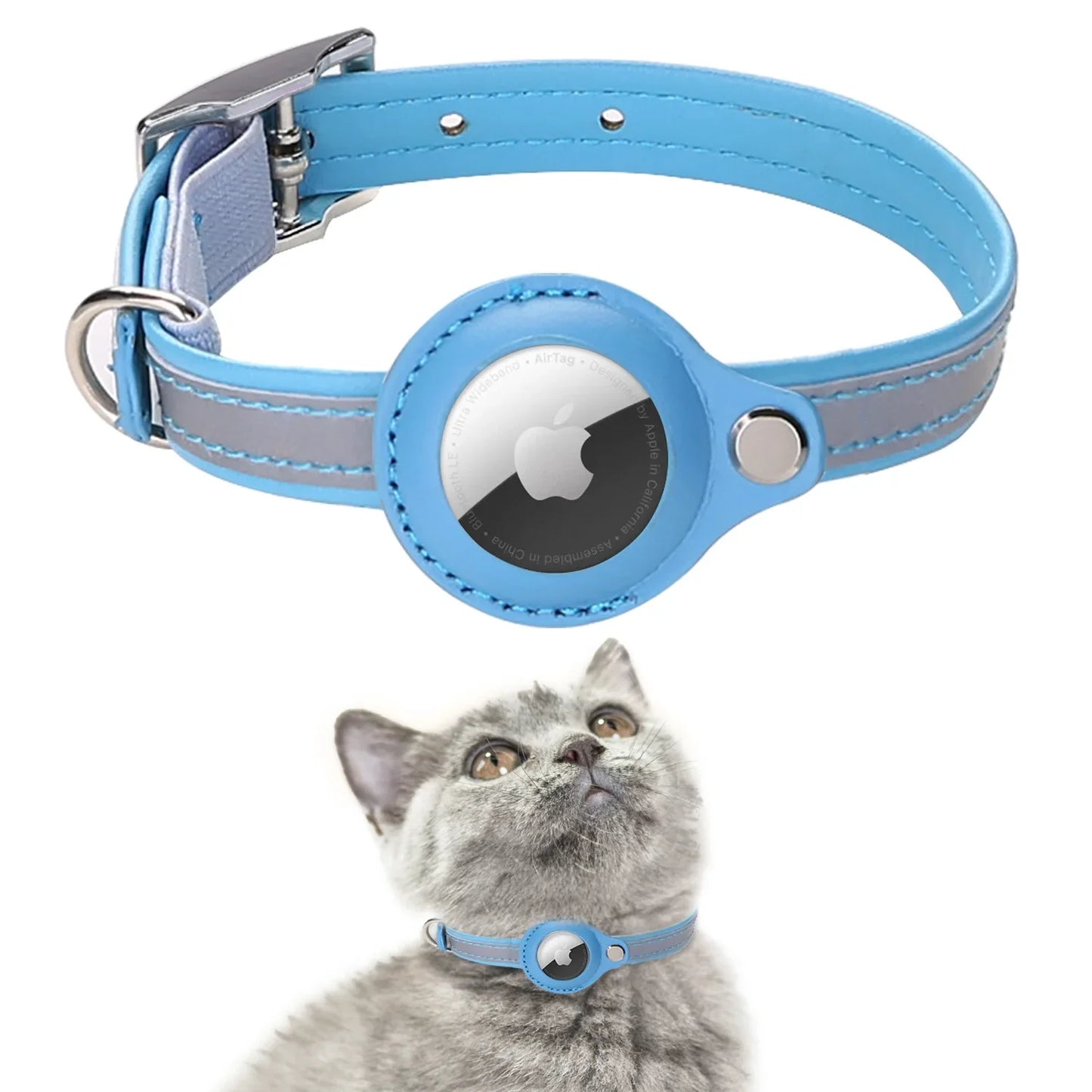 Reflective Stripes Pet AirTag Collar