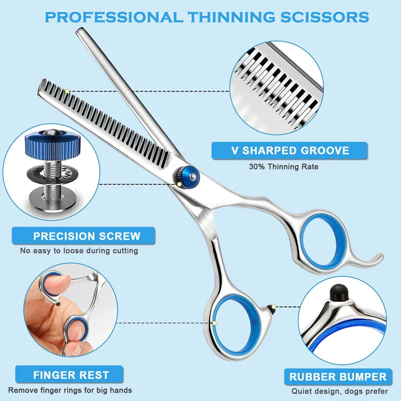 6 In 1 Heavy Duty Stainless Steel Dog Scissors