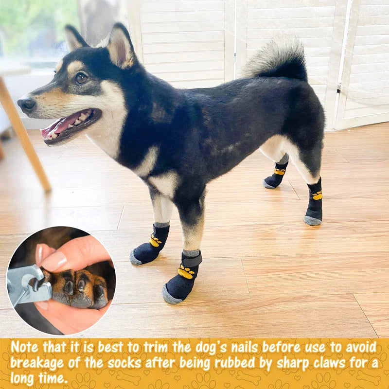 Footprint-shaped Adjustable Dog Socks