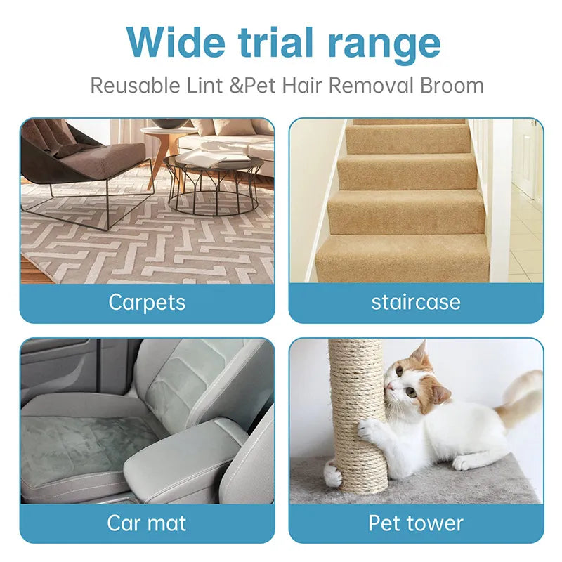 Telescopic Metal Edge Pet Hair Removal Rake
