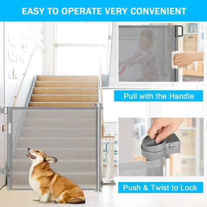 Safety Mesh Retractable Dog Gate