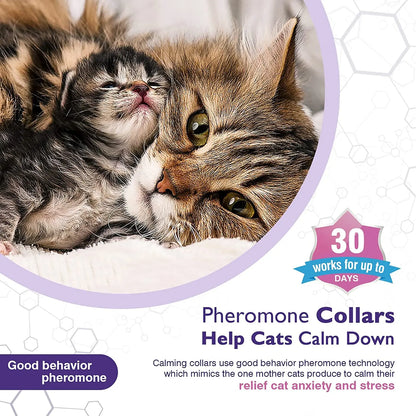 4PCS Effective Safe Cat Calming Collars
