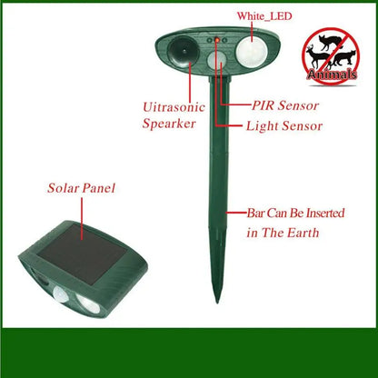 Ultrasonic Solar Power Rechargeable Pet Repeller