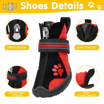 Wear-resistant Reflective Dog Shoes