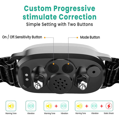 Reflective Nylon Strap Anti Bark Dog Collar