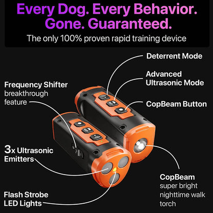 Ultrasonic Dog Repeller Device With LED Flashlight