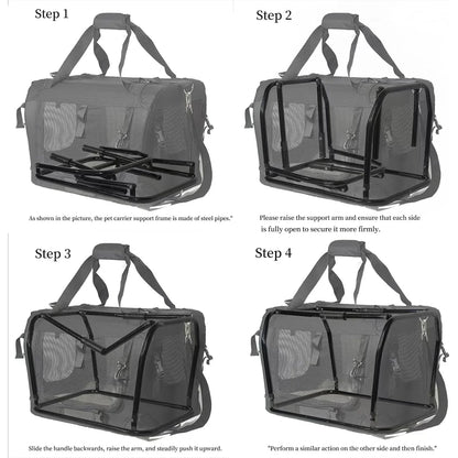 Foldable Soft Dog Travel Bag With Straps