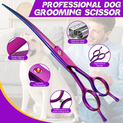 Purple Stainless Steel Ergonomic Dog Scissor
