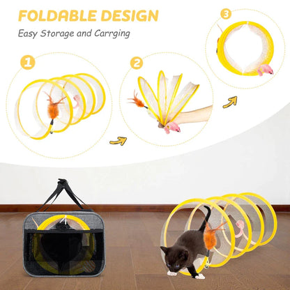 Collapsible Feather Plush Cat Toys
