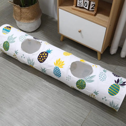 Foldable Fruit Print Cat Tunnel
