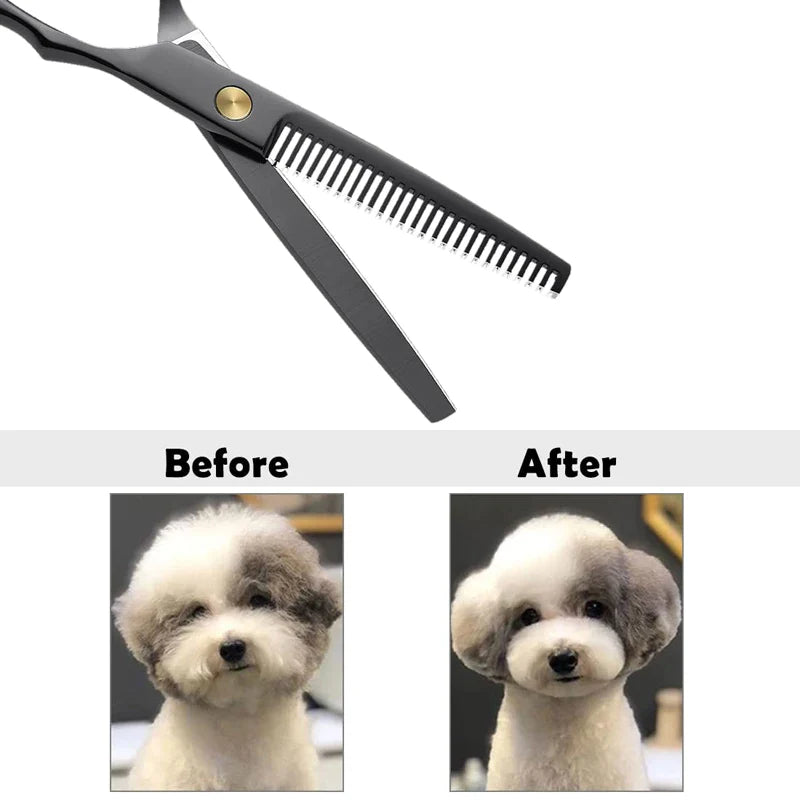 Professional Black Stainless Steel Dog Scissors