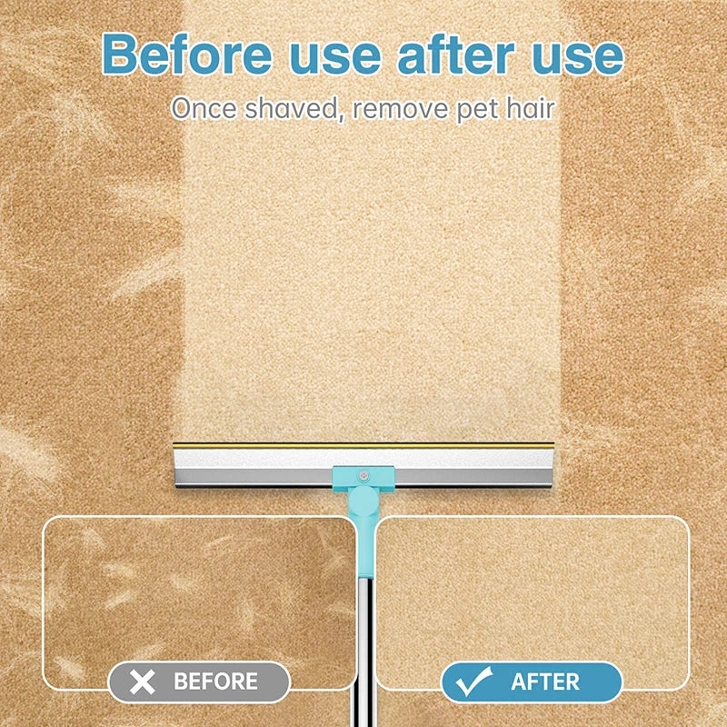 Telescopic Metal Edge Pet Hair Removal Rake