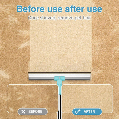 Telescopic Metal Edge Pet Hair Removal Rake
