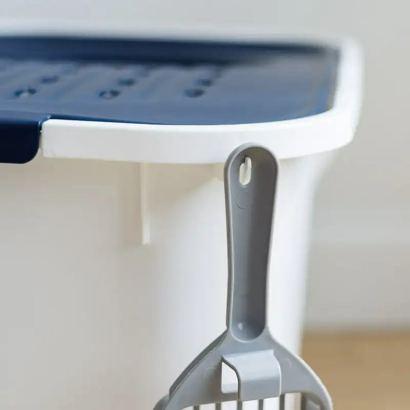 Square Top White Entry Cat Litter Box