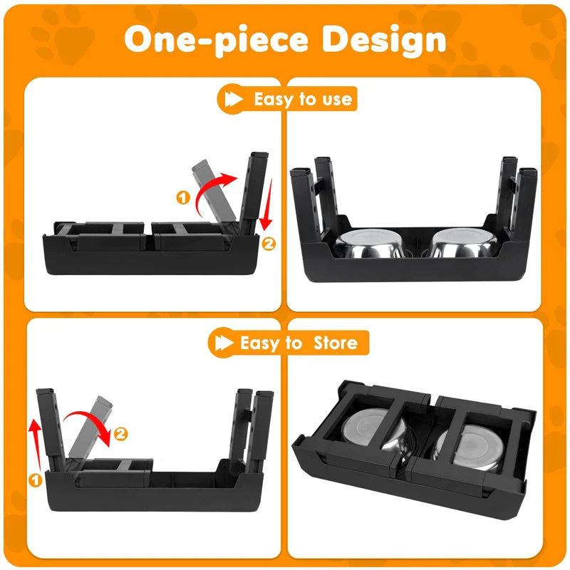 4 Height Adjustable Dog Bowl