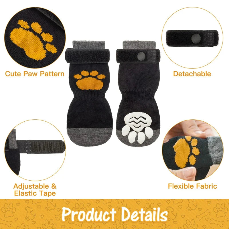 Footprint-shaped Adjustable Dog Socks