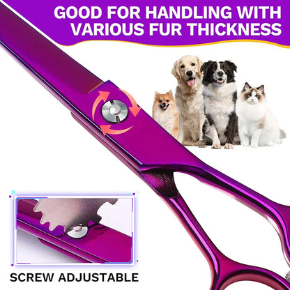 Purple Stainless Steel Ergonomic Dog Scissor