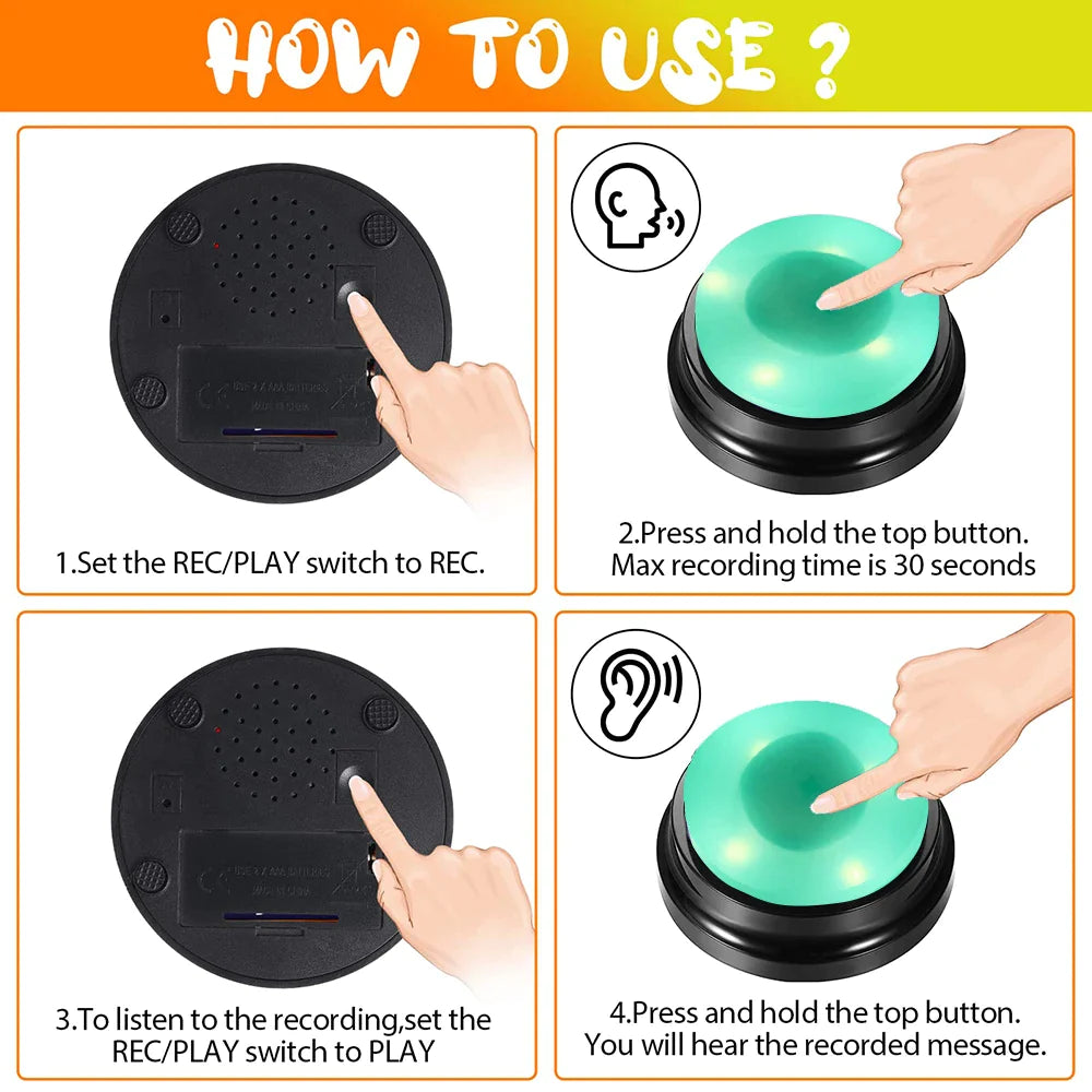 LED Dog Recordable Voice Button