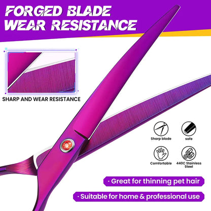 Purple Stainless Steel Ergonomic Dog Scissor