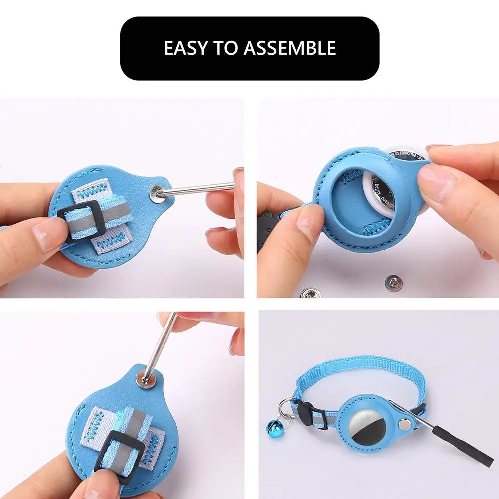 Reflective & Bell Pet AirTag Collar