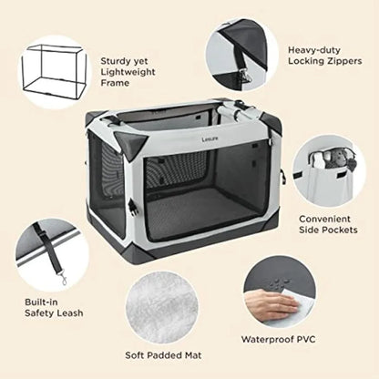 4-Door Collapsible Dog Travel Crate