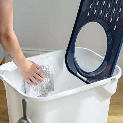 Square Top White Entry Cat Litter Box