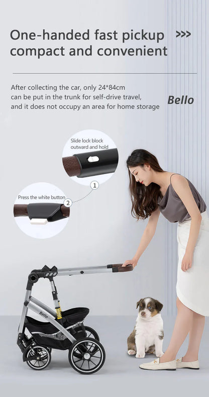 Lightweight Aluminum Frame Dog Stroller