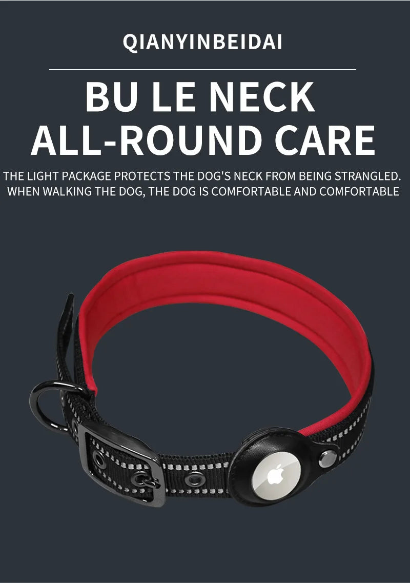 Reflective Nylon Dog AirTag Collar & Lead
