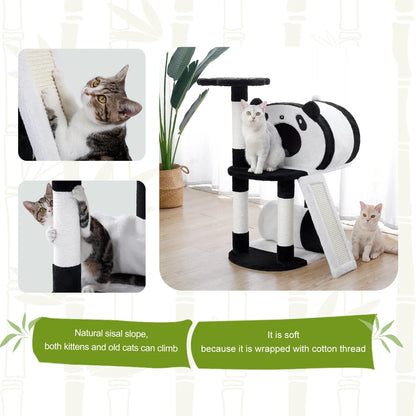 Cute Panda Cat Tree With Condo