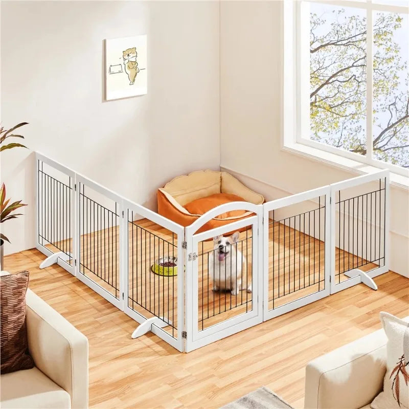 MDF & Metal 34″ Height Foldable Pet Gate